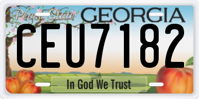 GA license plate CEU7182