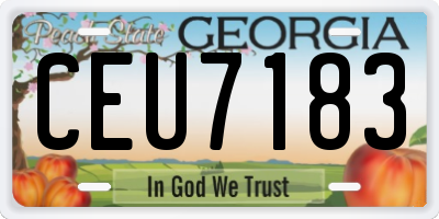 GA license plate CEU7183