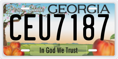 GA license plate CEU7187