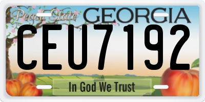 GA license plate CEU7192