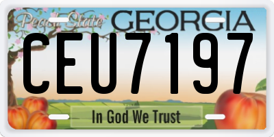 GA license plate CEU7197