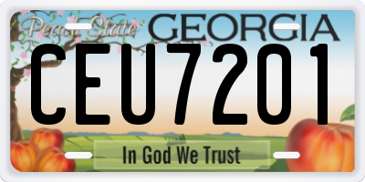 GA license plate CEU7201