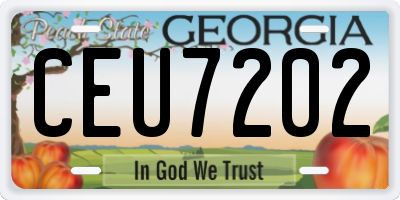 GA license plate CEU7202