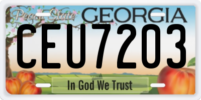 GA license plate CEU7203