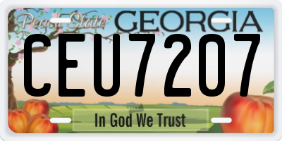 GA license plate CEU7207