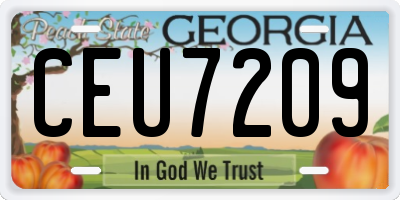 GA license plate CEU7209