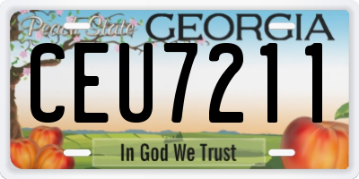 GA license plate CEU7211