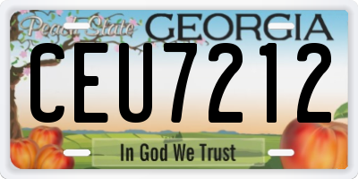 GA license plate CEU7212