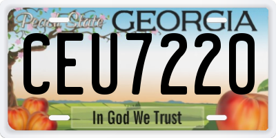 GA license plate CEU7220