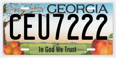 GA license plate CEU7222