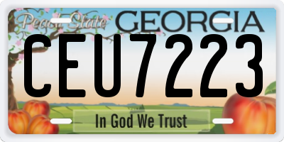 GA license plate CEU7223