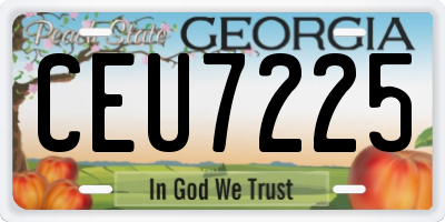 GA license plate CEU7225