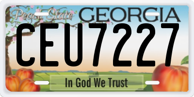 GA license plate CEU7227