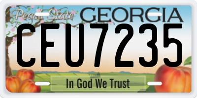 GA license plate CEU7235