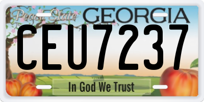 GA license plate CEU7237