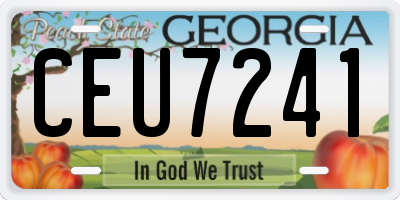 GA license plate CEU7241