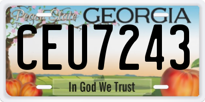 GA license plate CEU7243