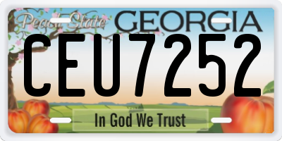 GA license plate CEU7252