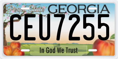 GA license plate CEU7255