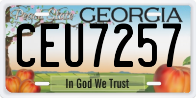 GA license plate CEU7257