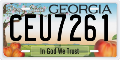 GA license plate CEU7261