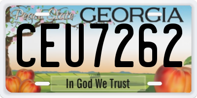 GA license plate CEU7262