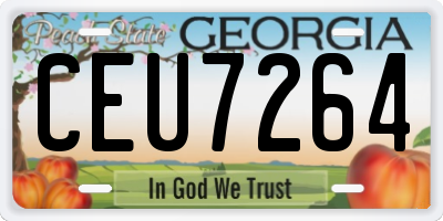 GA license plate CEU7264