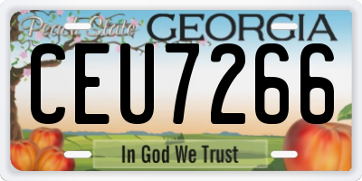 GA license plate CEU7266