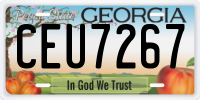 GA license plate CEU7267