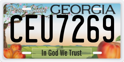 GA license plate CEU7269