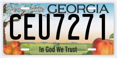 GA license plate CEU7271