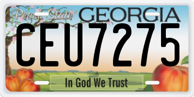 GA license plate CEU7275