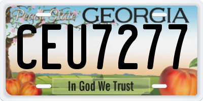 GA license plate CEU7277