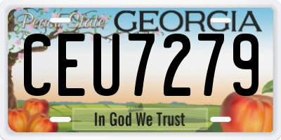 GA license plate CEU7279