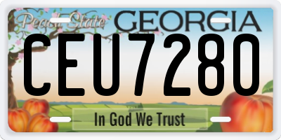 GA license plate CEU7280