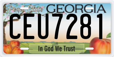 GA license plate CEU7281