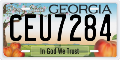 GA license plate CEU7284