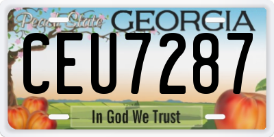 GA license plate CEU7287