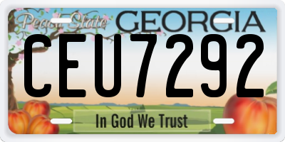 GA license plate CEU7292