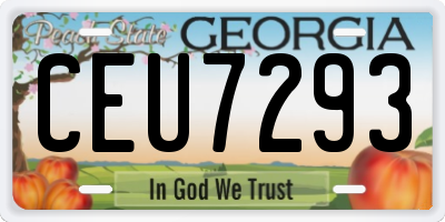 GA license plate CEU7293
