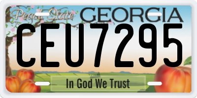 GA license plate CEU7295
