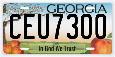 GA license plate CEU7300