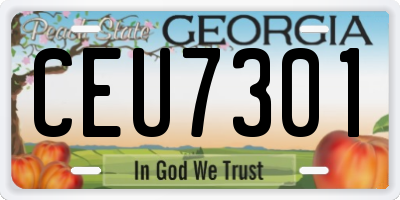 GA license plate CEU7301