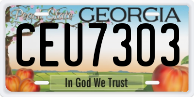 GA license plate CEU7303