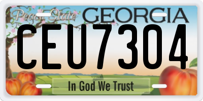 GA license plate CEU7304