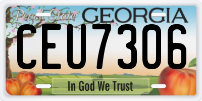 GA license plate CEU7306
