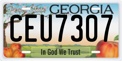 GA license plate CEU7307