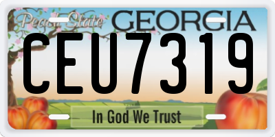 GA license plate CEU7319