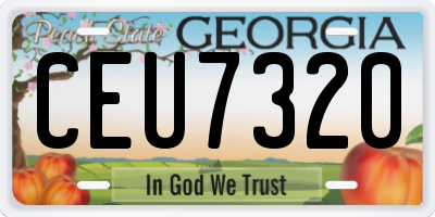 GA license plate CEU7320