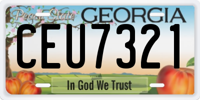 GA license plate CEU7321
